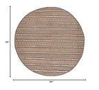 SAFAVIEH Natural Fiber Collection 7' Round Olive/Natural NFB656X Handmade Boho Stripe Farmhouse Rustic Jute & Cotton Jute Area Rug - color: Olive/Natural, size: 7' (Round)