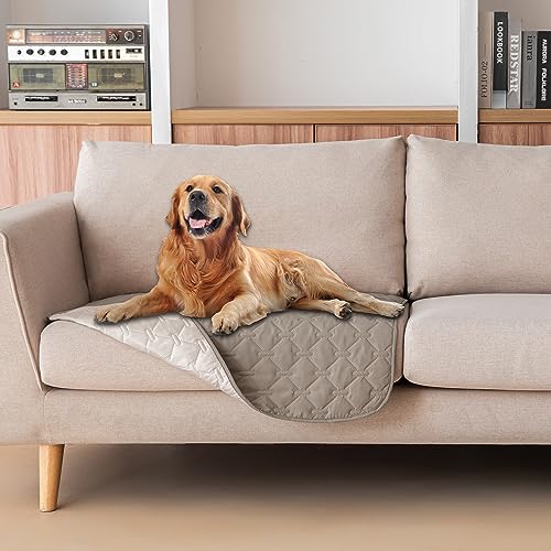 gogobunny 100% Double Sided Waterproof Dog Blanket Soft Pet Bed Cover Reversible Protect Furniture Couch Sofa Car for Puppy Large Dog Cat (Dark Stone/Light Stone, 30x30 Inch (Pack of 1)) - color: Dark Stone/Light Stone, size: 30x30 Inch (Pack of 1)