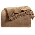 KMUSET Brown Fleece Throw Blanket for Couch - Warm Cozy Soft Lightweight Blankets All Seasons Suitable 50 x 60 inches - color: Brown, size: Throw(50"x60")