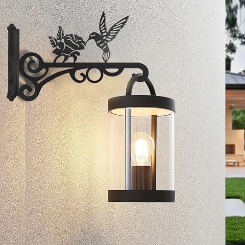 2-Pack 10 Inch Aesthetic Plant Hangers Outdoor – Metal Hanging Plant Bracket with Beautiful Hummingbird Pattern – Heavy Duty Plant Hooks for Hanging Plants, Bird Feeder, Wind Chime, Lantern - color: 2-Pack