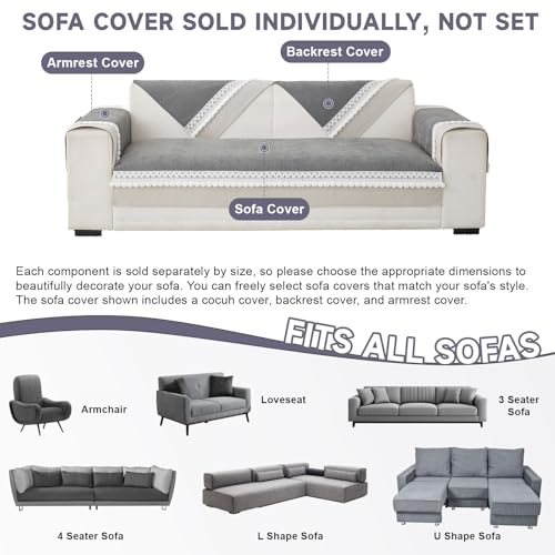 VClife Modern Couch Cover, Non Slip Dog Sofa Cover, Gray, 35.4" x 35.4" | Pet-friendly Sofa Covers, Scratch-resistant, Waterproof, Non Slip That Stay Firmly In Place, Durable and Machine Washable - color: 01# Gray, size: 35.4" x 35.4"
