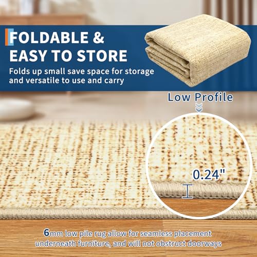 9x12 Area Rugs for Living Room Washable Solid Large Bedroom Rugs Non Slip Soft Modern Abstract Dining Room Throw Carpet Minimalist Classic Plain Area Rug for Nursery Kitchen Home Office, Tan - color: Tan, size: 9' x 12' (Rectangular)