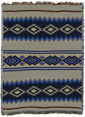 Pure Country Weavers Lapis Chevron - Western Tapestry Throw Blanket Woven from Cotton - Made in The USA (72x54) - color: Lapis Chevron