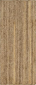 Rugs.com Hand Braided Jute Rug – 6 Ft Runner Natural Flatweave Rug Perfect for Hallways, Entryways - size: 2'6" x 6' (Runner)