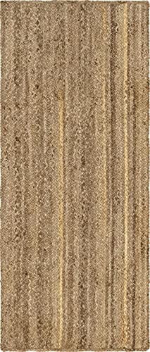 Rugs.com Hand Braided Jute Rug – 6 Ft Runner Natural Flatweave Rug Perfect for Hallways, Entryways - size: 2'6" x 6' (Runner)