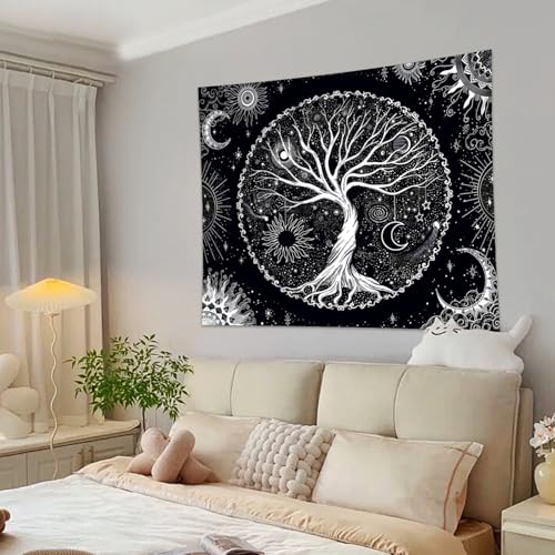 Abstract Boho Tapestry Wall Hanging for Bedroom Living Room Unique Modern Home Decor - color: Tree Of Life, size: 59.1"L x 51.2"W