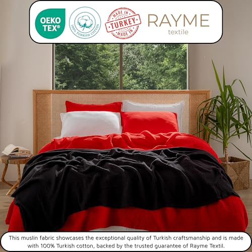 Muslin Blanket - Pure 100% Turkish Cotton Airy Soft Light Versatile Gauze Throw Blanket for Bed, Couch, Sofa (Black, Twin XL Size (71" x 95" inch)) - color: Black, size: Twin XL Size ( 71" x 95" inch )