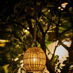 Livinlarge Hanging Solar Lantern Outdoor Waterproof, Large Solar Rattan Lantern Outdoor with Twine Handle, Bright Outdoors Hanging Lights with Edison Bulb for Garden Patio Yard Decoration - style: Solar Lantern