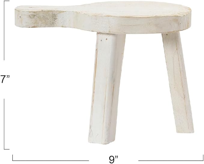 Creative Co-Op Decorative Wood Pedestal, White