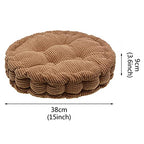 Brown Floor Pillow, Soft Round Seat Cushion (15" Dia.x 3.6'' H), Thicked Corduroy Chair Pad with EPE Foam, Indoor/Outdoor Floor Cushion, Tatami Seat Pad, Fits Dining Chairs, Office, Home, Dorm
