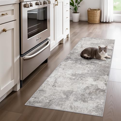 Abstract 2x5 Rug Runner Washable Non-Slip Hallway Carpet for Entryway, Kitchen,Laundry Room- Soft Low-Pile Thin Indoor Floor Mat - Modern Gifts for Newlyweds Household Home Decor 2x5 Grey - color: Grey01, size: 2' x 5' (Rectangular)