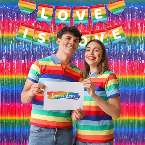 Gradient Colorful Party Streamers Backdrop Decorations - GREATRIL Rainbow Party Backdrop Curtains for VBS/Candyland/Birthday/Neon Glow/Graduation 2026/Disco/Bachelorette Themed - 1m x 2.5m - Pack of 2 - color: Gradient Rainbow