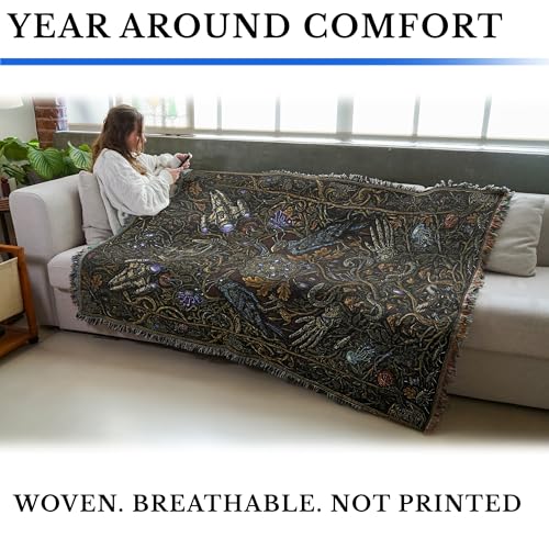 Pure Country Weavers Night Fiction Blanket - Fantasy Gift - Tapestry Throw Woven from Cotton - Made in The USA (72x54) - color: Night Fiction, size: 72x54