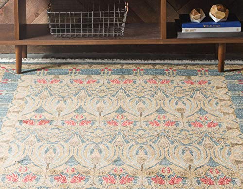 Unique Loom Edinburgh Collection Area Rug - Canmore (7' 1" x 10' Rectangle, Navy Blue/ Tan) - color: Navy Blue/Tan, size: 7'1" x 10' (Rectangular)