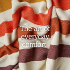 Canyon Glow Striped Afghan Throw Blanket | Thick & Cozy | Cotton USA Made (73x48) - color: Canyon Glow