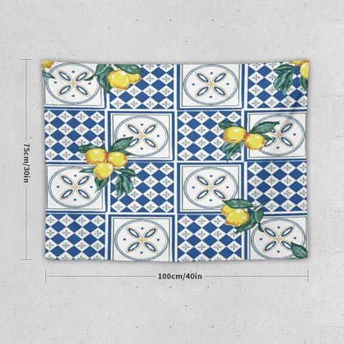 Bohemian Lemon Tapestry, Lemon Fruit Green Leaves Retro Theme Tapestries Home Decor for Living Room Bedroom Decoration 40in Wx30in H (102×76cm) - color: Bohemian Tapestry-20, size: 40in"Wx30in"H (102×76cm)