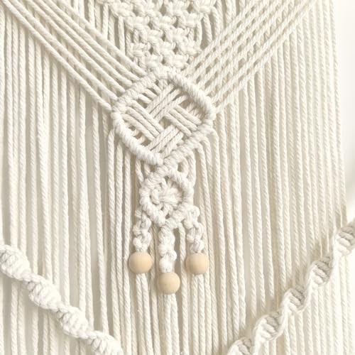 Achart Macrame Wall Hanging Large- Boho Wall Decor- large wall art- Wall Decor Living Room- Macrame Tapestry Boho Decor for Bedroom (Beige-O) - color: Beige-O