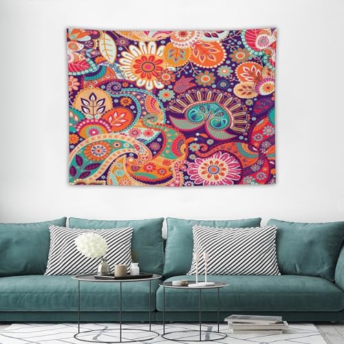 Vintage Boho Flower Tapestry Wall Hanging,Bohemian Blossom Colorful Mandala Flower Tapestries, Botanical Spring Multi Color Tapestry for Bedroom Home Hippie Wall Decor 40"x30" - color: Boho Floral-12, size: W40xL30in