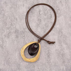 Leather Necklace for Women Long Boho Pendant Hippie Choker Necklace Bohemian Layered Leather Rope Wooden Jewelry Gifts - style: Bohemian Hippie Necklace