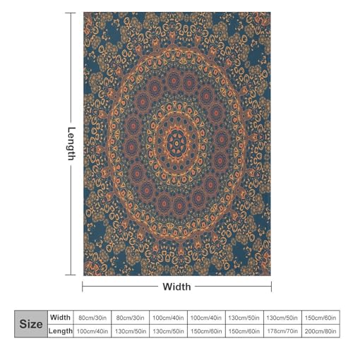 Indian Hippie Blanket,Vintage Bohemian Abstract Geometric Mandala Textured Flower Print Blanket for Couch Sofa Bed Decorative Gifts 30x40 - color: Blanket-18, size: 30"x40"