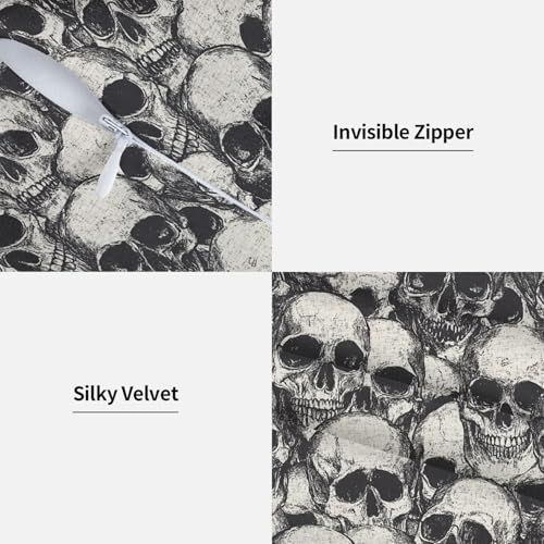 Skull Throw Pillow Covers 18x18 Set of 2 Skeleton Decorative Pillow Covers Outdoor Cushion Cases for Bedroom Living Room - color: Skull, size: 18" x 18" (Pack of 1)