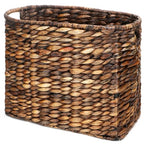 Tatuo Seagrass Magazine Baskets Magazine Holder Tall Narrow Woven Storage Wicker Basket Floor Bathroom Home Office Handwoven Holder for Books, Newspaper, File and Mail(Dark Brown) - color: Dark Brown