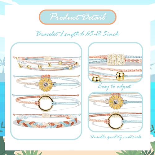 choice of all String Bracelets for Women Boho Wave Surfer Beach Wear Cute Bracelets Set Summer Friendship Jewelry Accessories Beach Stuff - color: A2:orange beach surfer bracelets