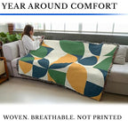 Pure Country Weavers Bauhaus Plants in Green Blanket - Mid Century Modern - Gift Tapestry Throw Woven from Cotton - Made in The USA (72x54) - color: Bauhaus Plants in Green, size: 72x54
