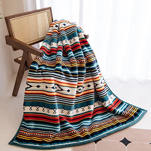 COTTEBED Flannel Sherpa Boho Throw Blankets,All Seasons Lightweight Super Soft Cozy Comfy Fluffy Fuzzy,Fleece Bedding Blanket for Bed Sofa Couch Living Room Camping Travel(Bohemia,50x60) - color: Bohemia, size: Throw(50x60)Sherpa