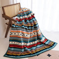 COTTEBED Flannel Sherpa Boho Throw Blankets,All Seasons Lightweight Super Soft Cozy Comfy Fluffy Fuzzy,Fleece Bedding Blanket for Bed Sofa Couch Living Room Camping Travel(Bohemia,50x60) - color: Bohemia, size: Throw(50x60)Sherpa