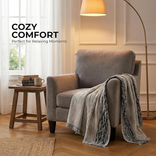amorus Bohemian Throw Blanket Chenille Jacquard Tassels Cover, 63"*71",NO.4 | Boho Style blankets, modern Geometric, warm & cozy. For couch, bed, outdoor, car - color: Pattern 4, size: 63x71 in