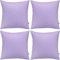 4-Pack 100% Cotton Comfortable Solid Decorative Throw Pillow Case,Thmyo Square Cushion Cover Pillowcase Sublimation Blank Pillow Covers DIY Throw Pillowcase for Sofa(20x20 inch/ 50x50cm,Light Purple)
