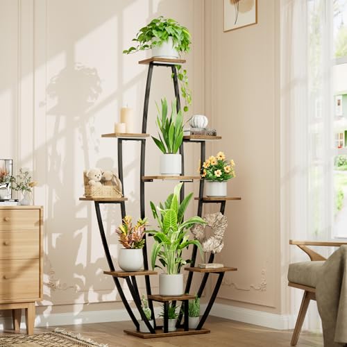 Plant Stand Indoor with Grow Lights - 10 Tiered Tall Plant Shelf Indoor, 59" Large Plant Stands for Indoor Plants, Metal Corner Flower Holder Rack Display for Living Room Patio Garden Balcony Home