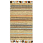 SAFAVIEH Montauk Collection Accent Rug - 3' x 5', Green & Multi, Handmade Boho Stripe Fringe Cotton, Ideal for High Traffic Areas in Entryway, Living Room, Bedroom (MTK901G) - color: Green/Multi, size: 3' x 5' (Rectangular)