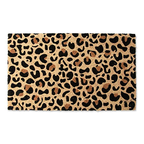 DII Colorful Design Natural Coir Doormat, 18x30, Leopard Spots