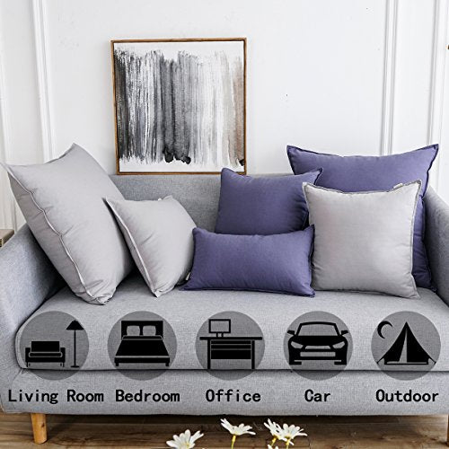 Jeanerlor Solid Cotton Linen Decoration Toss Throw Pillow Sham Cushion Case Special Pillow Cover Delicate Decorative Pillowcase for Bed/Chair/Couch, 18"x18"(45 x 45cm),2 Packs, Silver Grey - color: Silver Grey, size: 18" x 18" (Pack of 2)