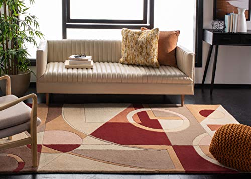 SAFAVIEH Rodeo Drive Collection Accent Rug - 3'6" x 5'6", Beige & Multi, Handmade Mid-Century Modern Abstract Wool, Ideal for High Traffic Areas in Entryway, Living Room, Bedroom (RD845A) - color: Beige/Multi, size: 3'6" x 5'6" (Rectangular)