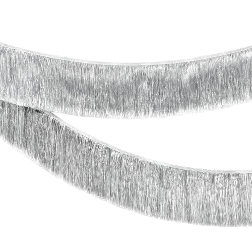 KatchOn, Silver Fringe Banner - 6.5 Feet, Pack of 2 | Fringe Garland for Birthday Decorations | Silver Banner for Bachelorette Party Decor | Tinsel Garland for Graduation Decorations 2026, Prom Decor - color: Silver