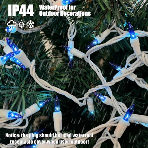 HISHINY Christmas Lights 100 Count Blue Christmas Tree String Lights with White Wire for Outdoor Indoor Christmas Decorations Wedding Decorations Valentines Day Decor,UL Certified (21feet) - color: Blue