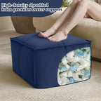 MeMoreCool Stuffed Round Pouf Ottoman Foot Rest, Floor Pouf Foot Stool with Soft Foam Chunk Filling, Small Round Ottoman Footstool Circle Footrest for Living Room - color: Piping Navy