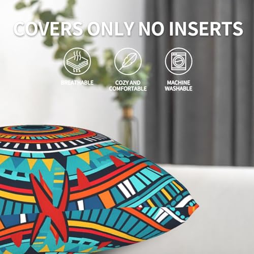 Bohemia Mandala Floral Throw Pillow Covers 18x18 Set of 2 Colorful Bohemian Decorative Pillow Covers for Bed Sofa Living Room Car Decor - color: Bohemia Mandala, size: 18" x 18" (Pack of 1)