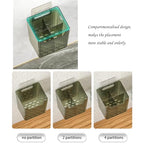 Set Of 2 Storage Organizer Bins Wall Mounted Shower Caddy, Bathroom shelves Stackable Clear Plastic Toothbrush Holder Adhesive Hanging Bin for Bathroom, Kitchen, Cabinet, Shower BPA Free Small (Green) - color: Green-4.33x3.54x4.53in