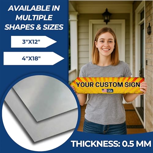 Custom Right Arrow Metal Sign by DC - Personalized Directional Sign with Your Photo, Text or Logo | Rust-Free Metal Display for Indoor & Outdoor Use | Weatherproof Arrow | Made in USA | Multiple Size - color: Metal Arrow Sign - Right Custom