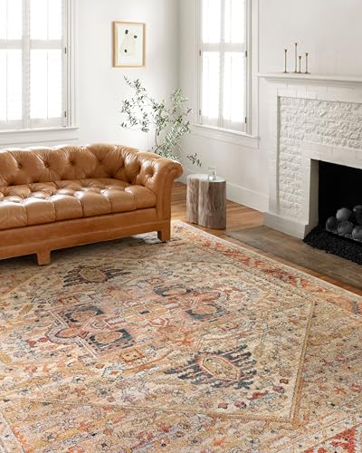 Loloi Jocelyn Collection JOC-01 Sand/Multi 7'-10" x 10' .38" Thick Area Rug - color: Sand / Multi, size: 7'10" x 10' (Rectangular)