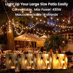 OHLUX Outdoor String Lights, 150FT Patio Lights with 70+2 Dimmable Plastic LED G40 Bulbs, 2200K Waterproof Connectable Hanging String for Backyard Cafe Porch Deck E12 Base - size: 150FT