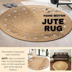 Savi Home Hand Woven Jute Braided Dot Rug, 3' Round - Natural, Reversible Area Rugs for Living Room, Farmhouse, Kitchen, Handcrafted 3 Feet Round Area Rugs - Natural - color: Natural, size: 3" (Round)