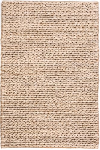 Dash and Albert Jute Area Rug - 5' x 8' Bleached Oak Solid Handwoven Accent Rug - Durable, Eco-Friendly, High Traffic Areas Hallway, Bedroom, Stairs - Premium Luxury Hotel Quality Soft Breathable - color: Jute Woven Bleached Oak, size: 5' x 8' (Rectangula