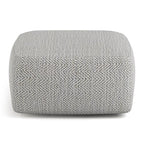 SIMPLIHOME Nate Square Pouf - 20 inch Wide Upholstered Handwoven Cotton Ottoman in Patterned Grey Melange, Boho Footstool or Extra Seating for Living Room with Artisanal Texture, Assembled - color: Patterned Grey Melange, style: Cotton Pouf