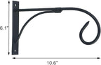 Tinsow 2 Pcs Plant Bracket Iron Wall Hooks Straight Downcurled Hanging for Wind Chimes, Flower Baskets, Decorative Plants, Lantern, Wind Spinners, Bird Feeders, Indoor or Outdoor Decoration