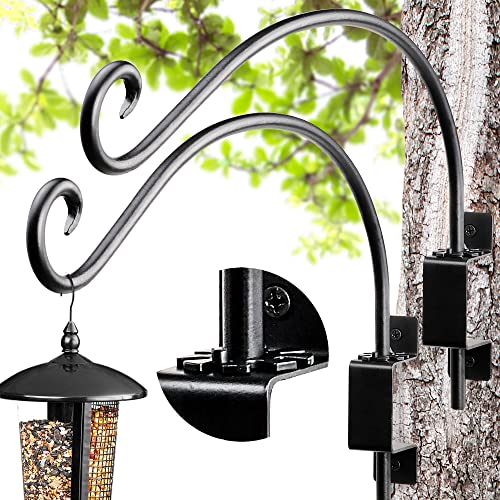 AJART Bird Feeder Hanger of Swivel Hanging Plant Bracket for Outdoor(Black) More Suitable for Outside birdhouses Plant Hooks (16"-2PCs) - color: A-2PCS, size: 16 Inch